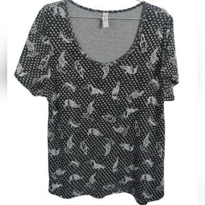 LuLaRoe Women's Novelty Bird Wings Casual Beachy‎ Stretchy Resort Top size 2XL